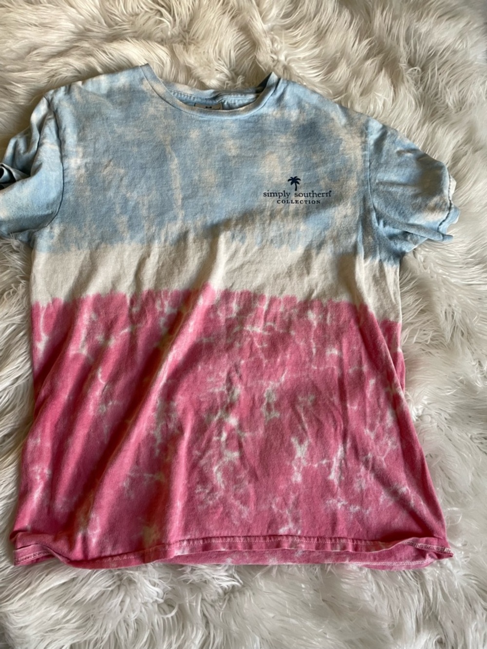 Simply Southern Tie-Dye Tee in Blue, White & red